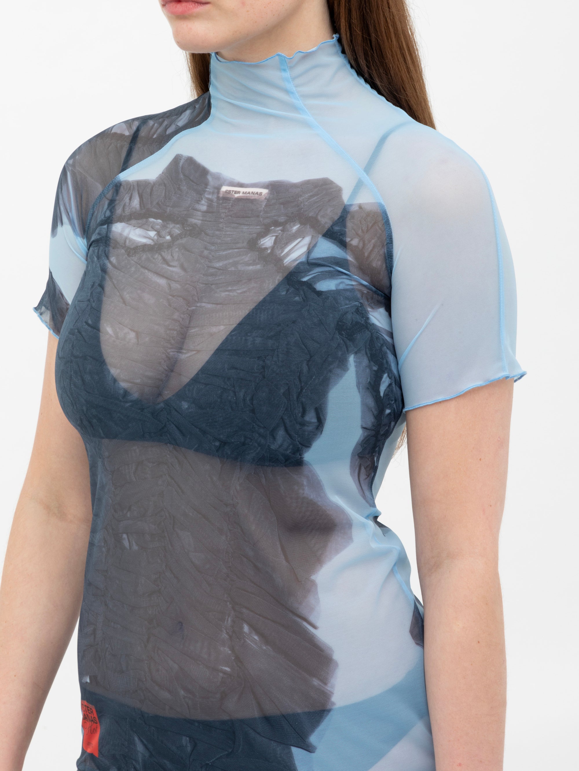 Mesh Print Short Dress