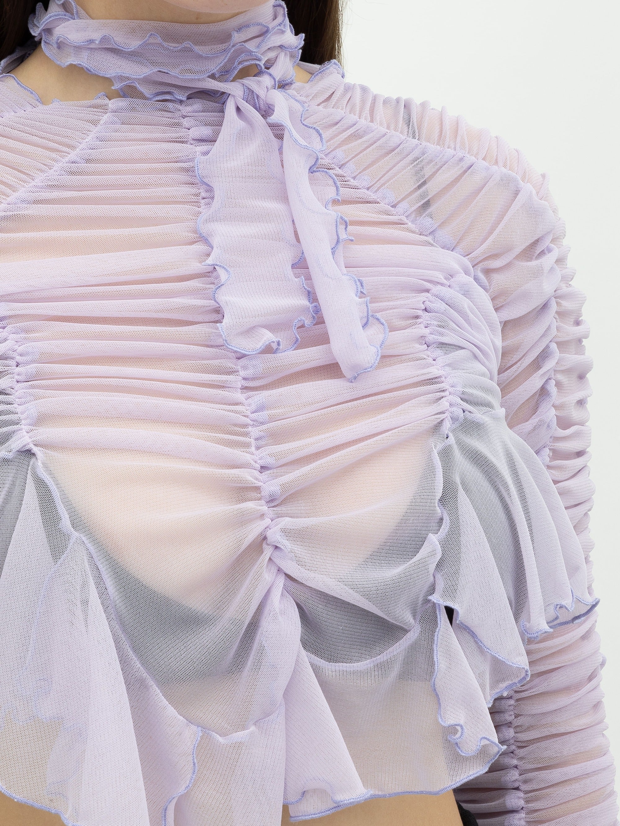 Bow Asymetric Ruched Top