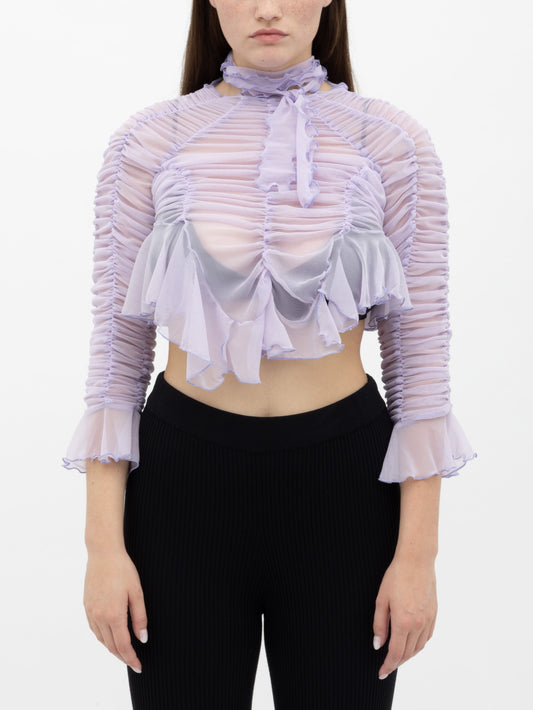 Bow Asymmetric Ruched Top