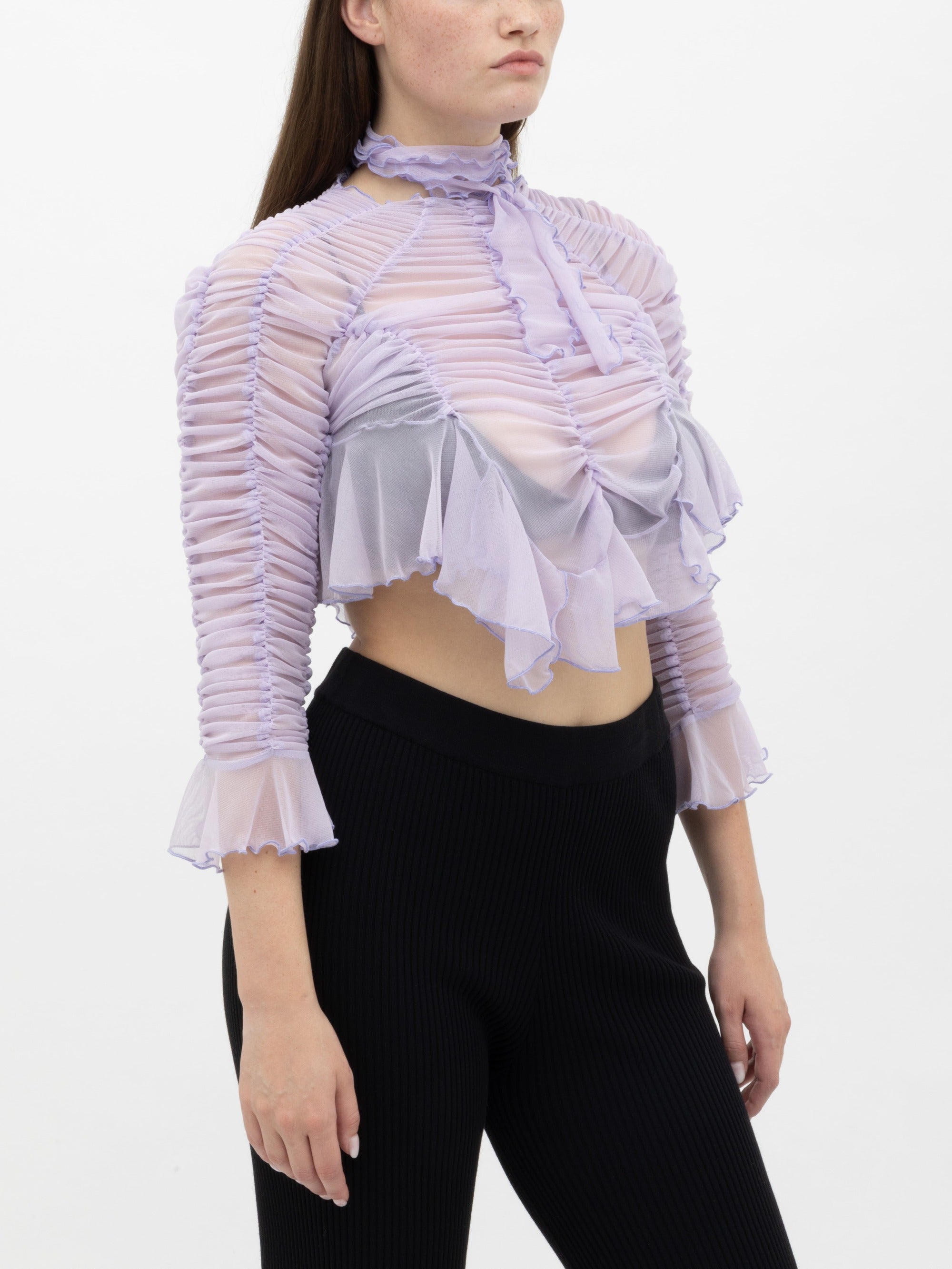 Bow Asymetric Ruched Top