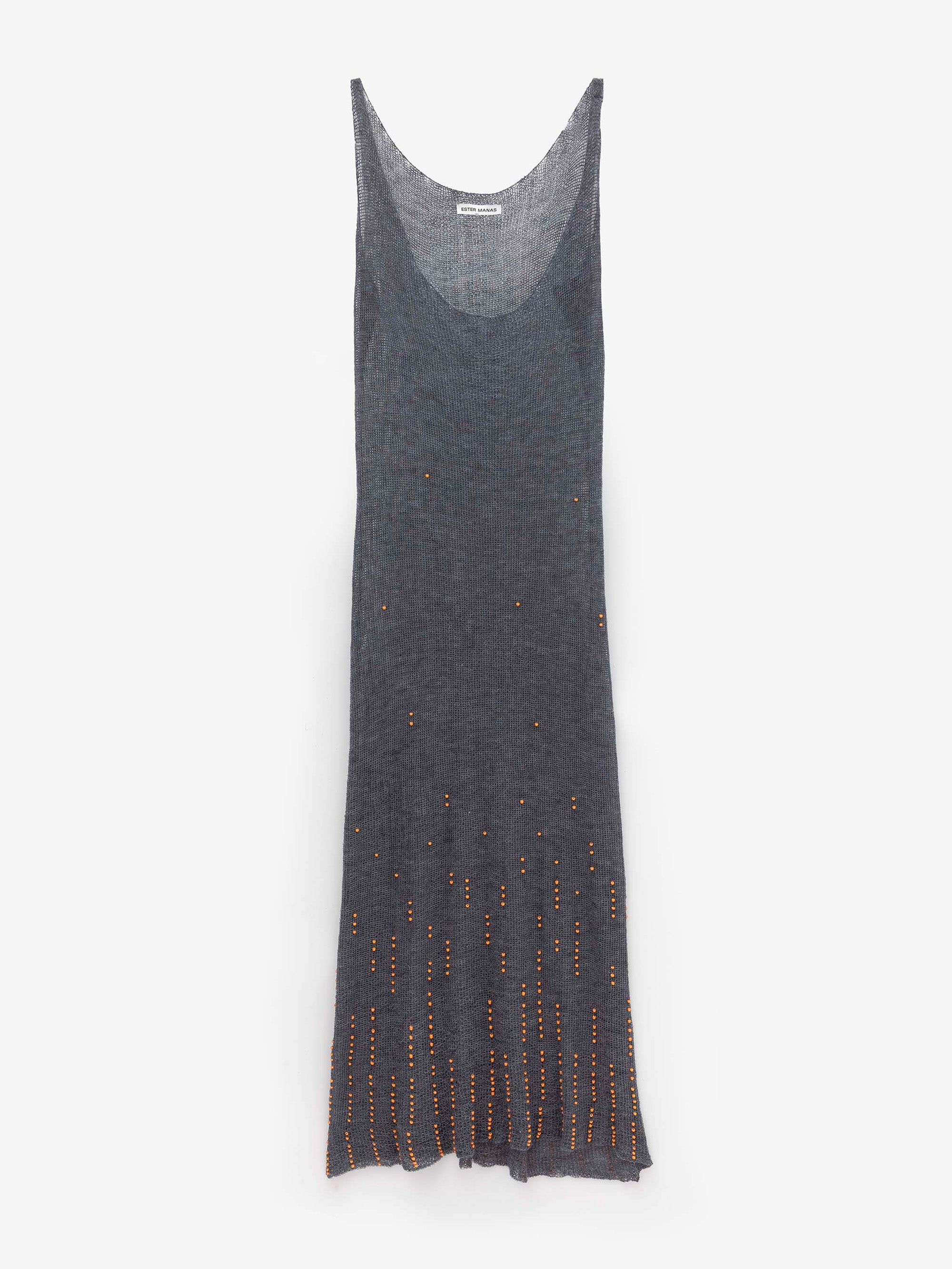 Beaded Open-Knit Wool Dress
