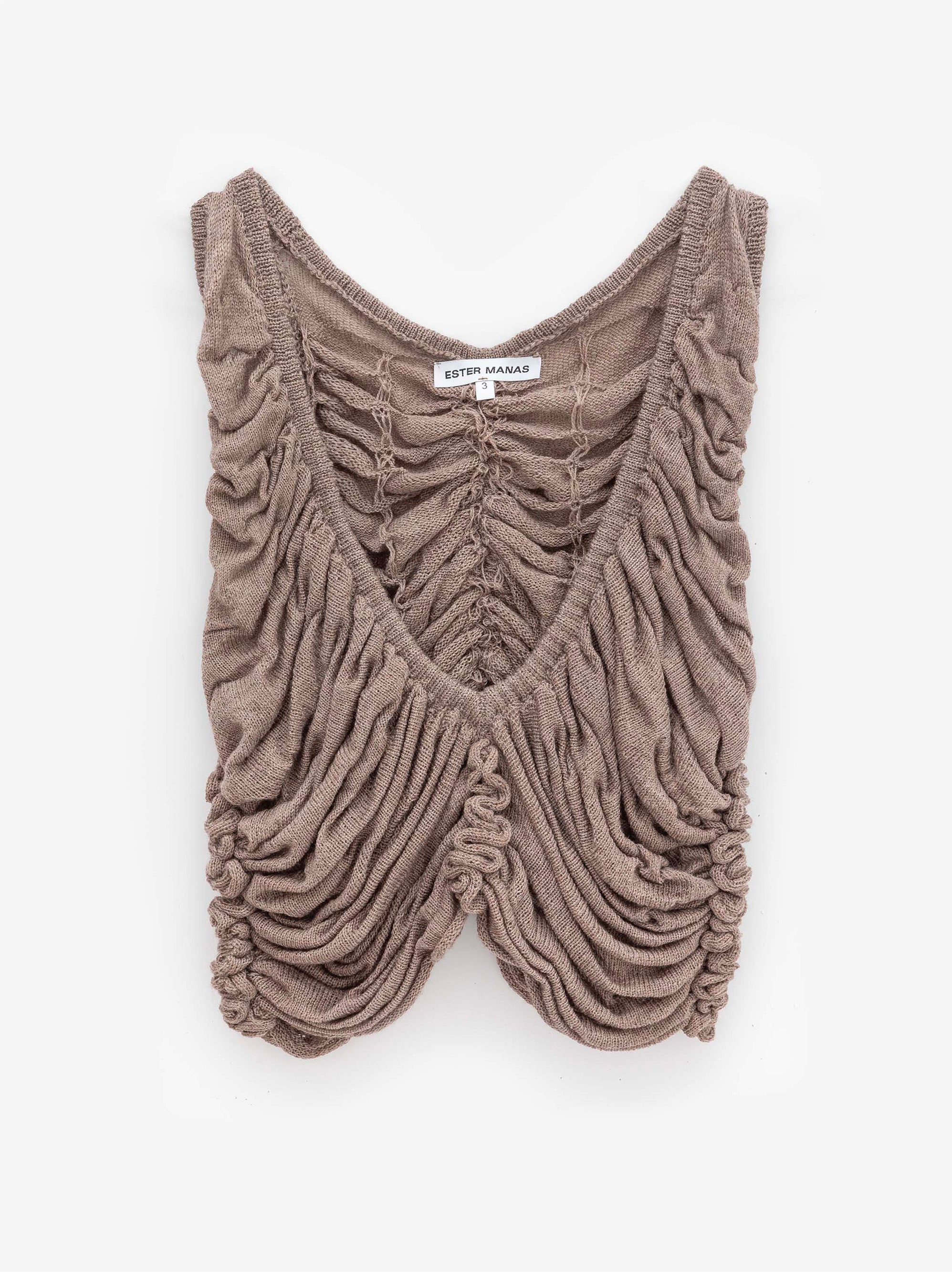 Ruched Wool Knit Top
