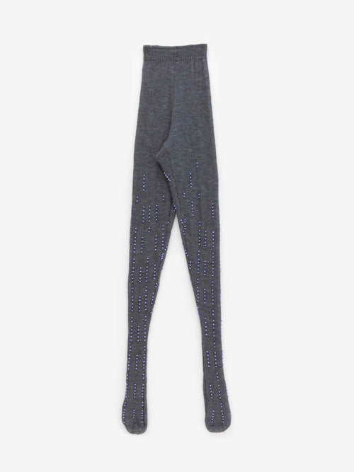 Beaded Open-Knit Wool Leggings
