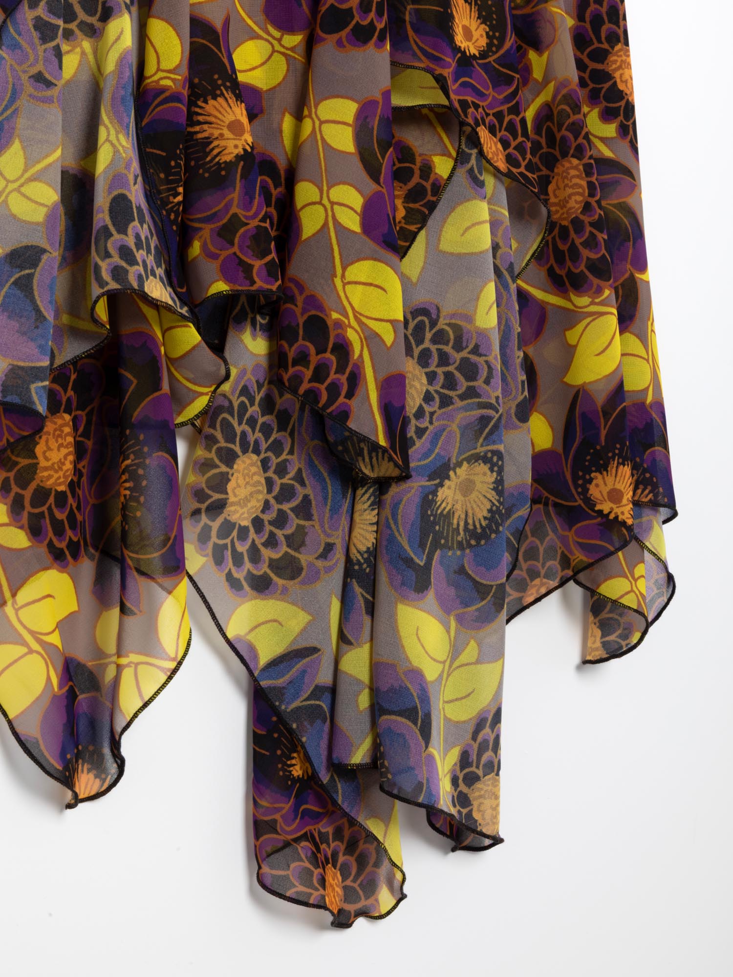 Multicolor Floral Asymmetric Skirt