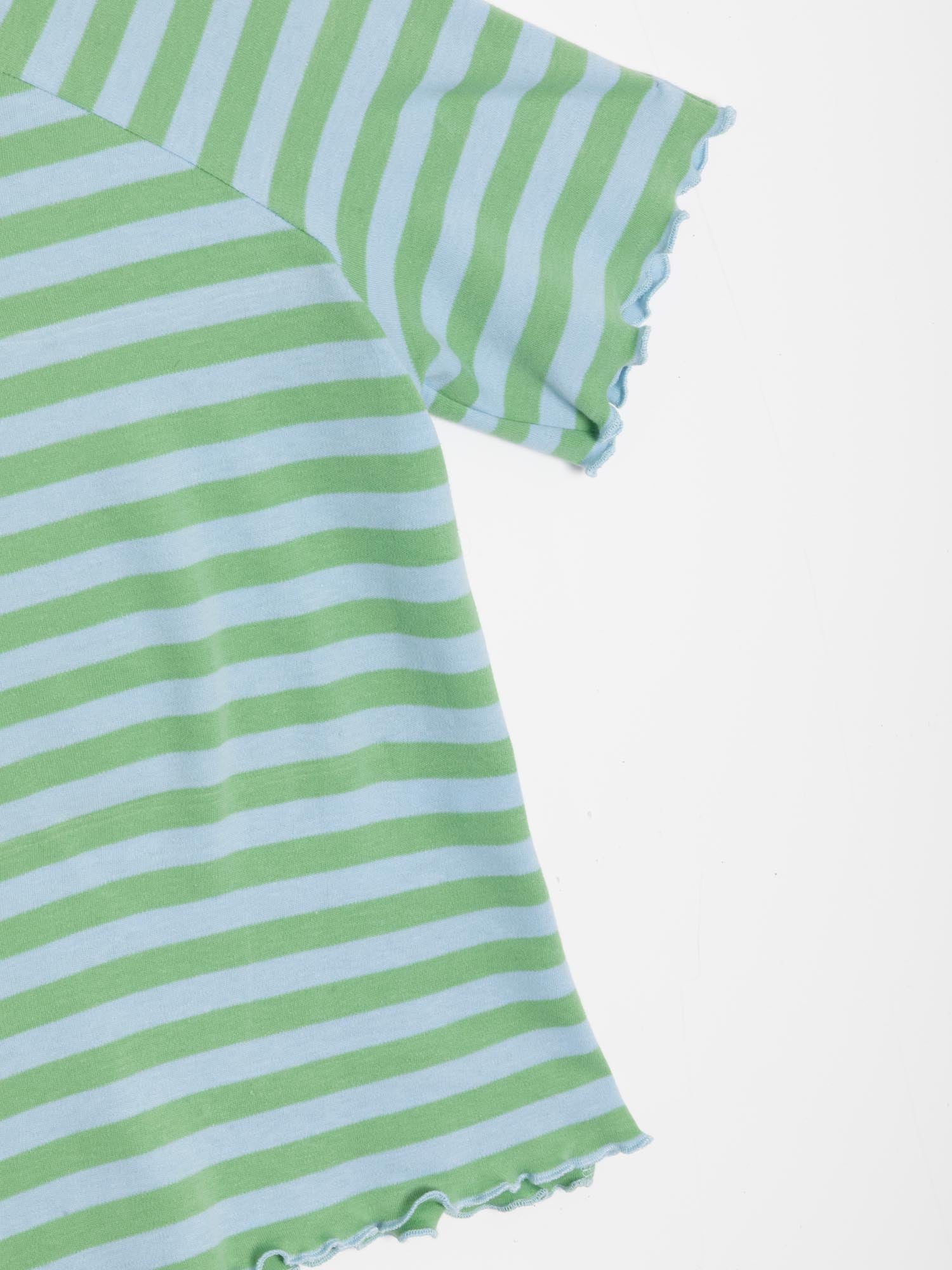 Green & Blue Striped Easy Top