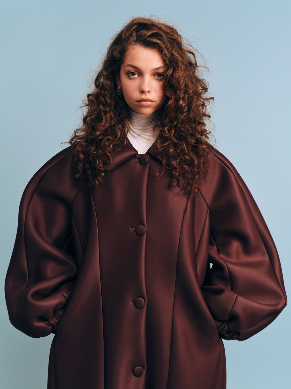 Plum Neoprene Oversize Coat