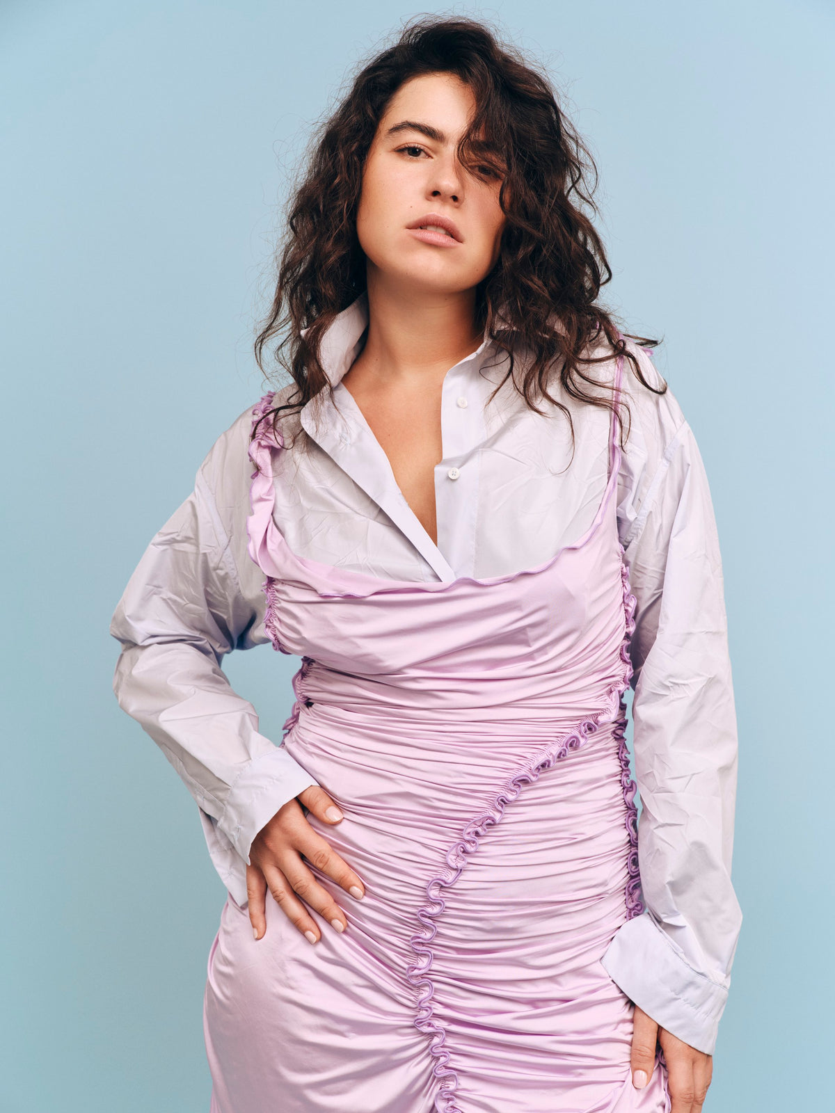 Lilac Ruched Dress