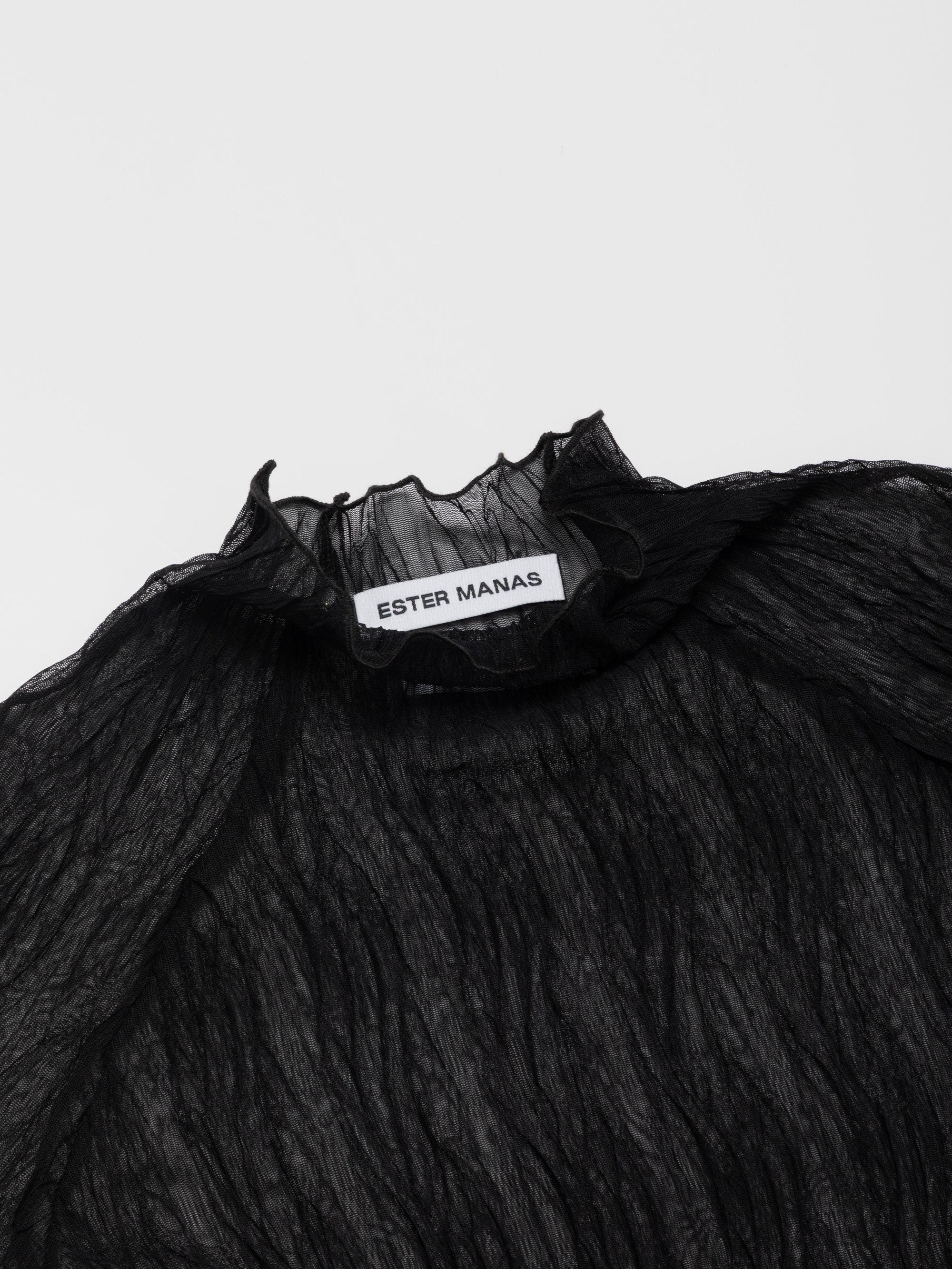 Black Crumpled Easy Top