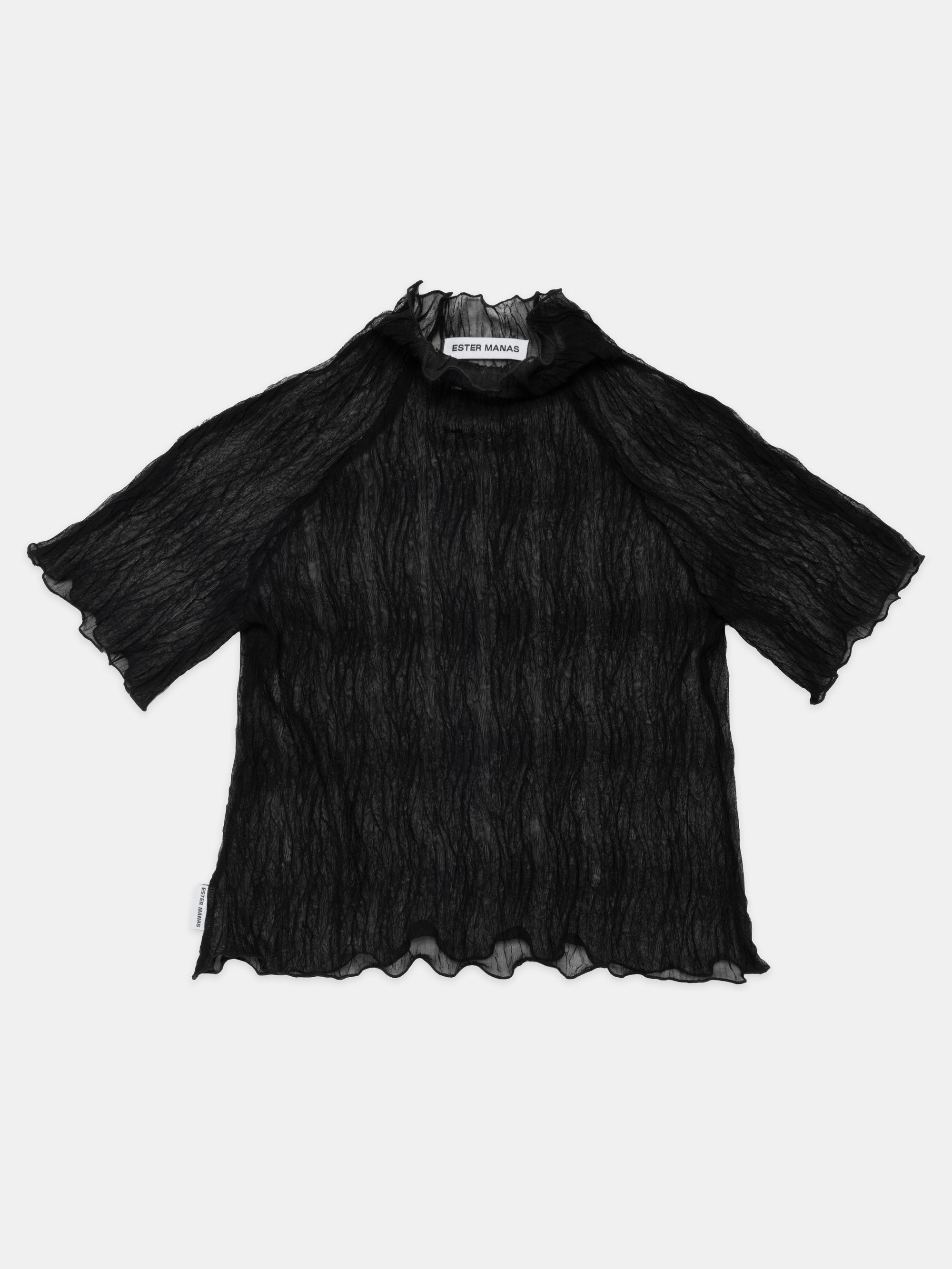 Black Crumpled Easy Top
