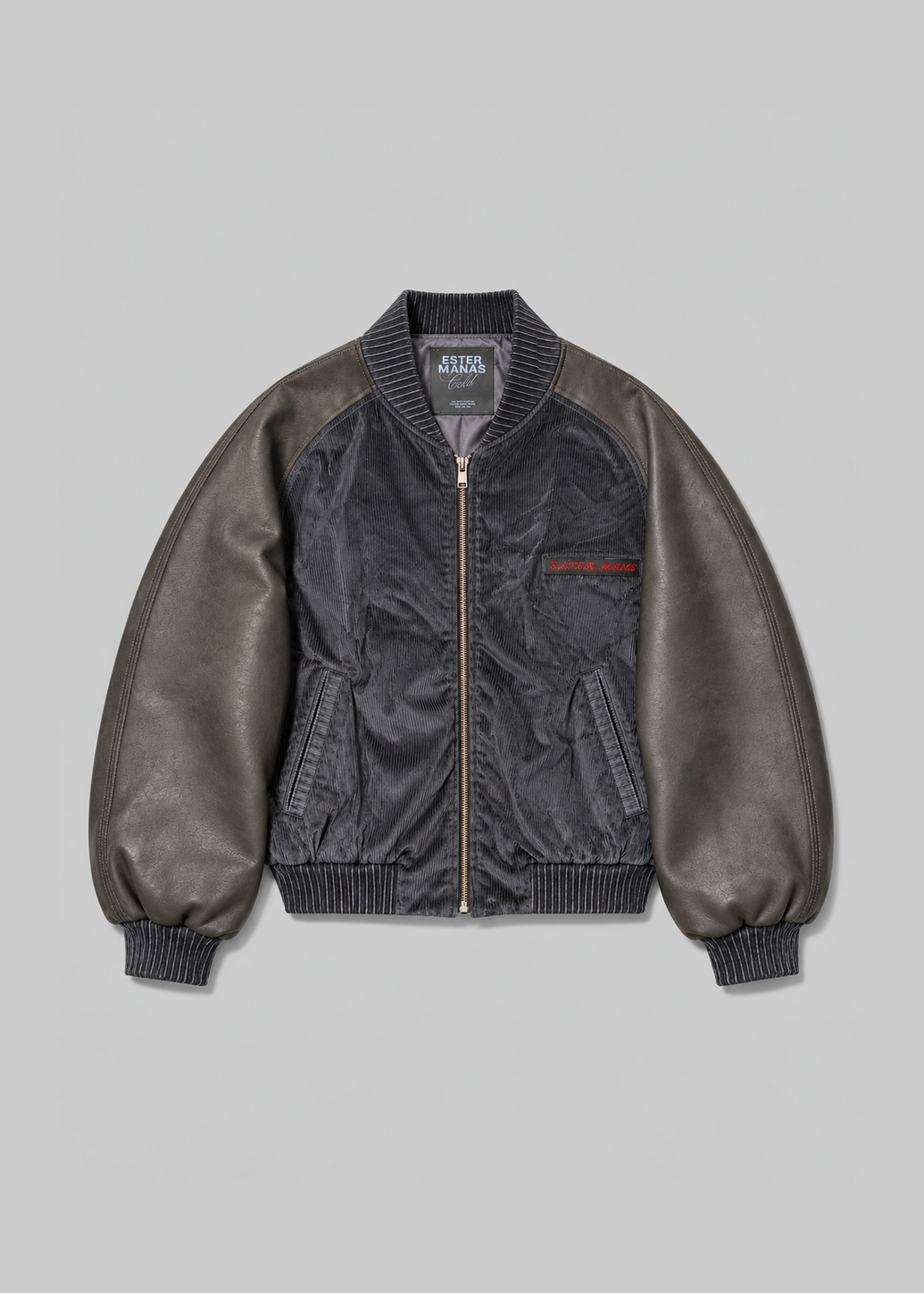 Grey Oversize Bomber Jacket