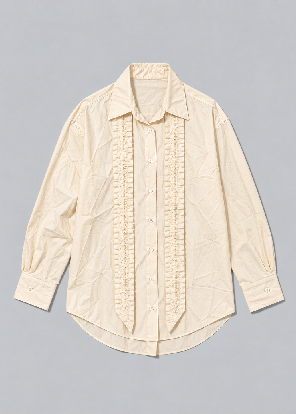 Butter Oversize Pussy-Bow Shirt