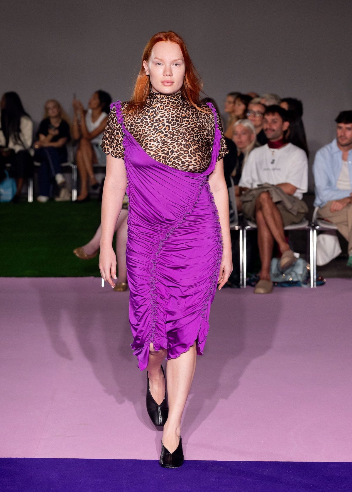 Electric Violet Ruched Dress