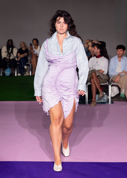 Baby Blue Crumpled Oversize Shirt