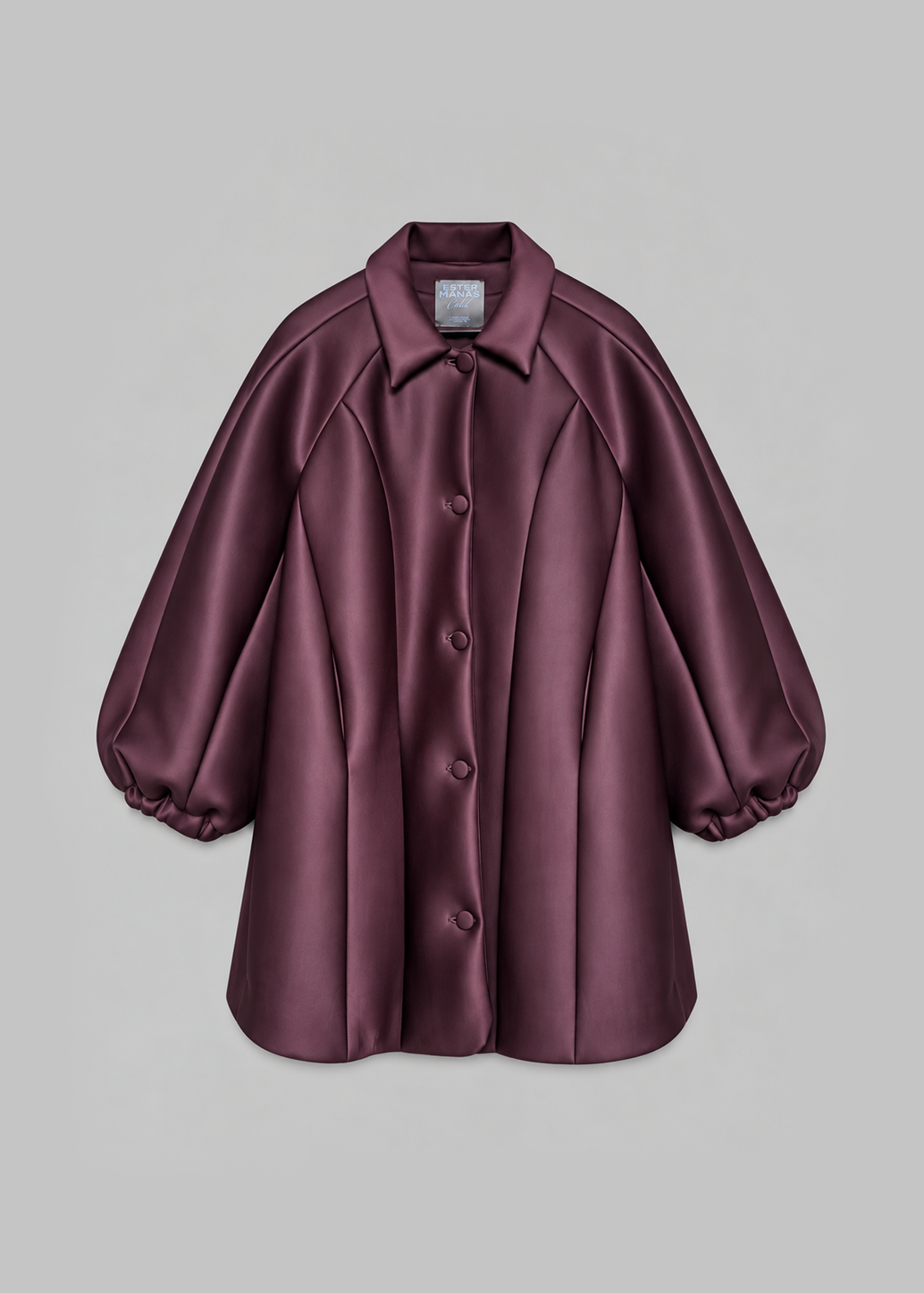Plum Neoprene Oversize Coat