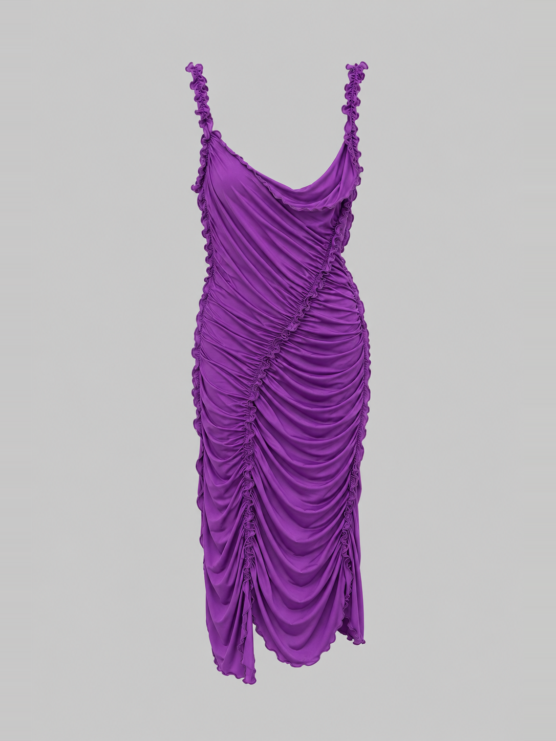 Electric Violet Ruched Dress